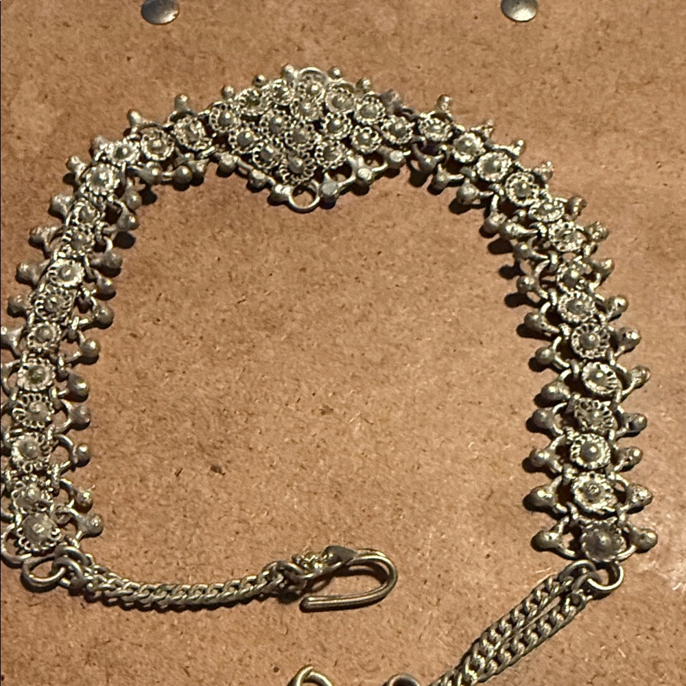 Elegant Silver color Floral chocker.  Made in Mexico.
